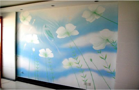 冷水江画墙绘怎么画好白云的蓬松感？