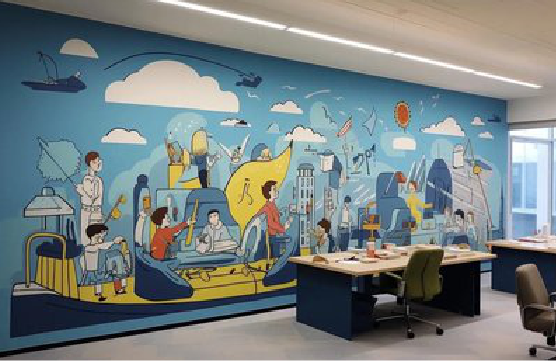 冷水江办公室墙绘的特点。