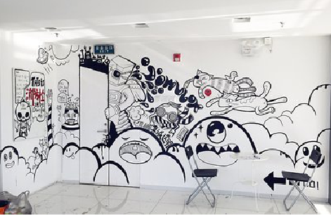 冷水江手绘墙并非传统涂鸦。